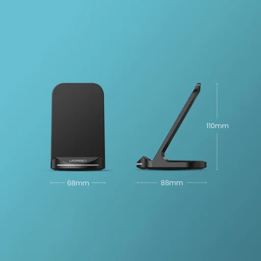 Ugreen Vezeték nélküli Qi gyorstöltő 10W + USB - Type-C kábel fekete (60228 ED025) - 10