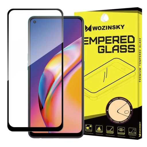 Oppo Reno 5 Z / F19 Pro+ 5G Wozinsky Full Glue 9H Super Tough kijelzővédő üvegfólia fekete - 1