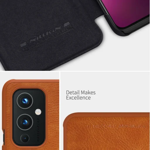 OnePlus 9 Nillkin Qin bőr fliptok fekete - 13
