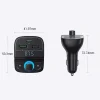 Ugreen FM Transmitter Bluetooth 5.0 és autós telefon töltő 3xUSB, TF, SD kártyaolvasó 4.8A fekete (CD229) - 9