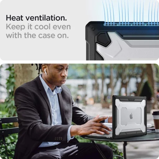 Macbook Pro 16 2019 - 2021 Spigen Rugged Armor tok matt fekete - 9