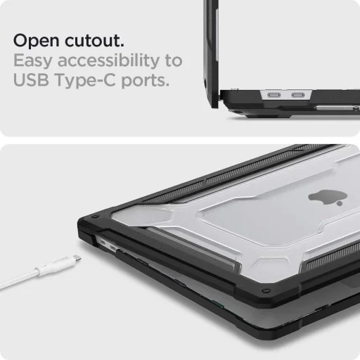 Macbook Pro 16 2019 - 2021 Spigen Rugged Armor tok matt fekete - 12
