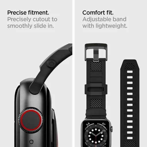 Spigen Rugged  Apple Watch 3 / 4 / 5 / 6 / 7 / 8 / SE (38 / 40 /41 mm) szíj matt fekete - 12