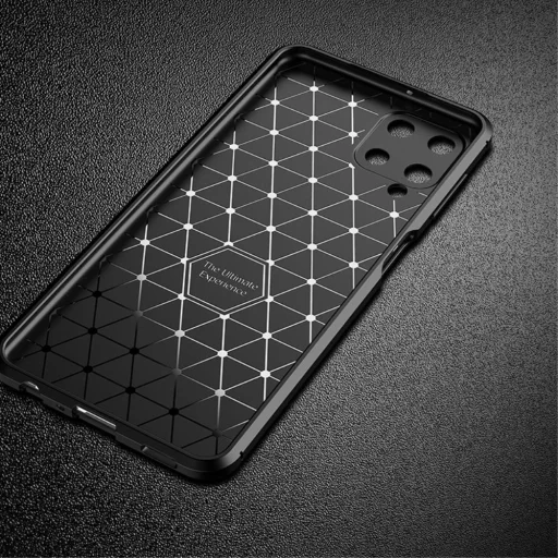 Samsung Galaxy A22 4G Armored szénszál mintájú TPU tok fekete - 9