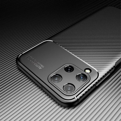 Samsung Galaxy A22 4G Armored szénszál mintájú TPU tok fekete - 11