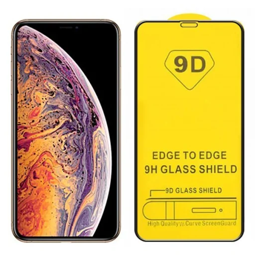 iPhone Xs Max / 11 Pro Max 9D flexibilis kijelzővédő üvegfólia fekete - 1
