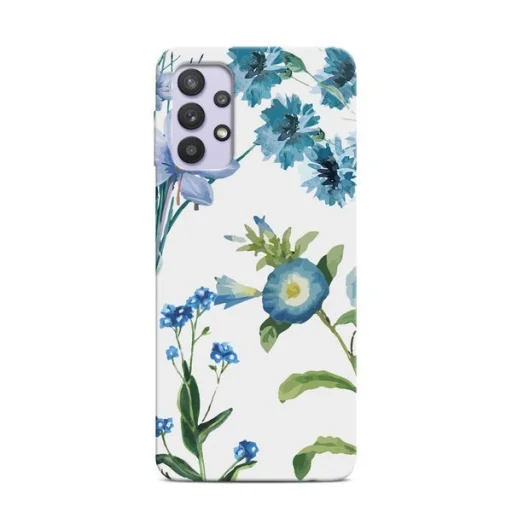 Samsung A32 4G Casegadget kék virág mintás tok - 1