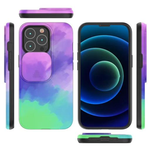 iPhone 13 Pro Max matt TPU tok kameralencse védővel színes mintával (ip-13-pro-max-tpu-lens-design-1) - 3