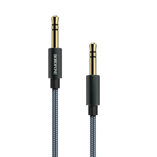 Borofone BL3 3.5mm - 3.5mm audio mini jack kábel 1m sötétszürke  - 1