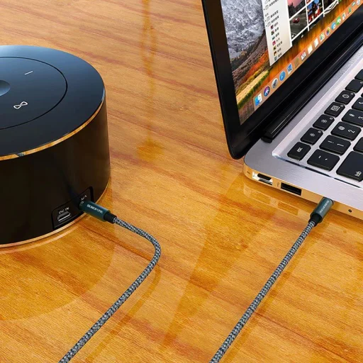 Borofone BL3 3.5mm - 3.5mm audio mini jack kábel 1m sötétszürke  - 3