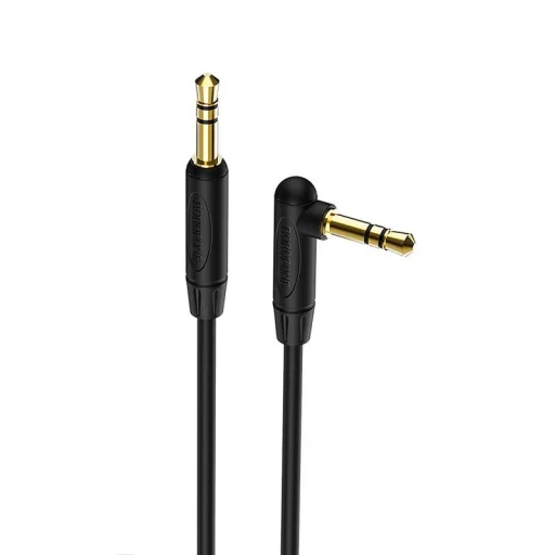 Borofone BL4 3.5mm - 3.5mm audio mini jack kábel döntött fejjel 2m fekete - 1