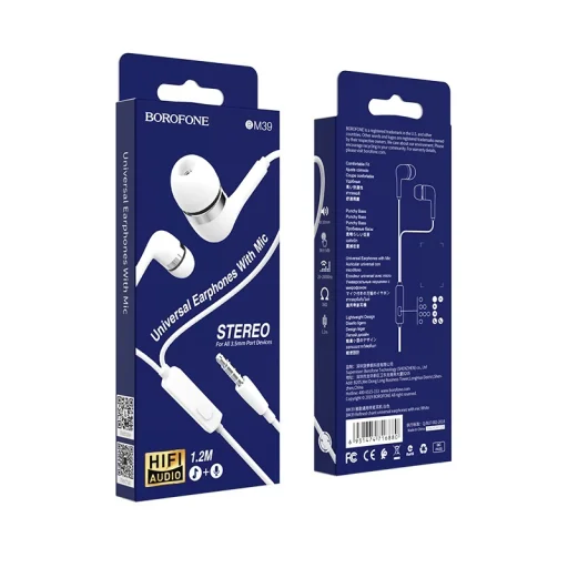 Borofone BM36 Vezetékes fülhallgató 3.5mm jack fehér - 4