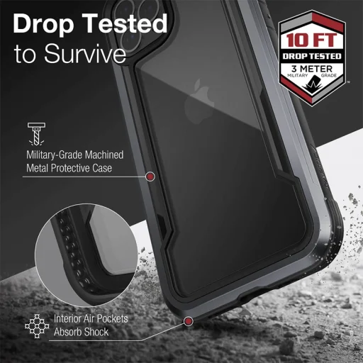 X-Doria Raptic Shield Pro iPhone 13 Mini alumínium tok fekete - 3