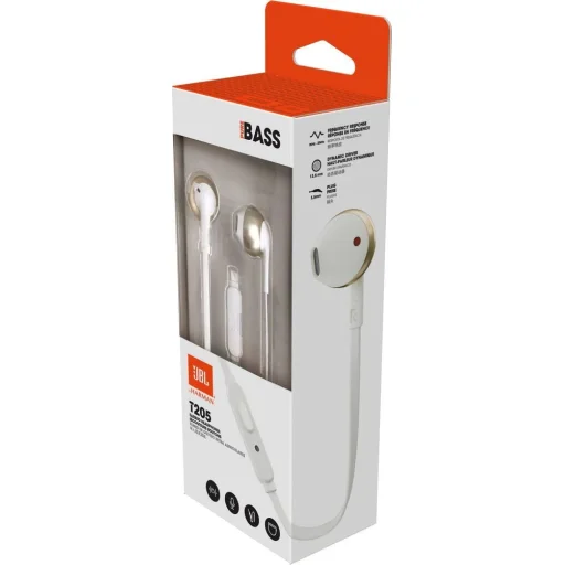 JBL T205 Vezetékes fülhallgató 3.5mm jack fehér - 5