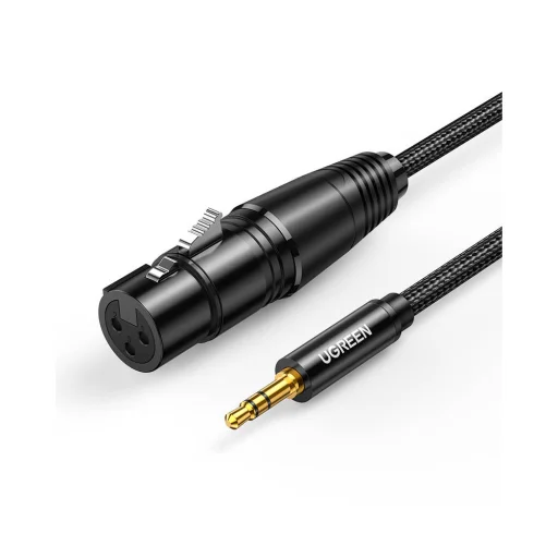 Ugreen microphone kábel XLR (bemeneti aljzat) - 3.5 mm jack (csatlakozó) 1m fekete (AV182) - 1