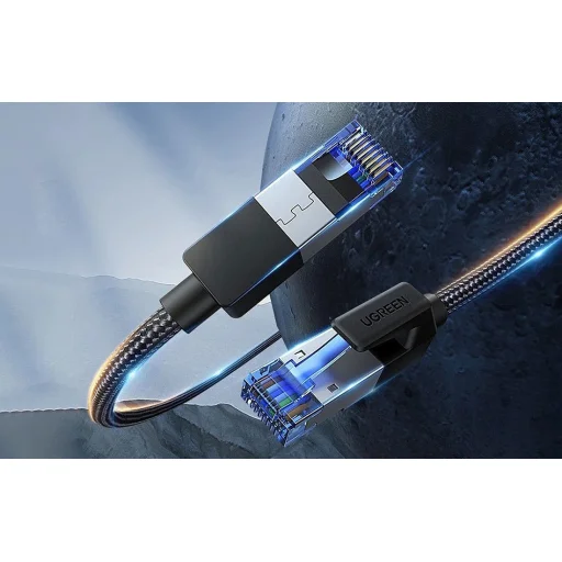 Ugreen NW153 Cat 8 F / FTP Braid Ethernet RJ45 kábel 1,5 m (fekete) - 2