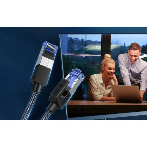 Ugreen NW153 Cat 8 F / FTP Braid Ethernet RJ45 kábel 1,5 m (fekete) - 3