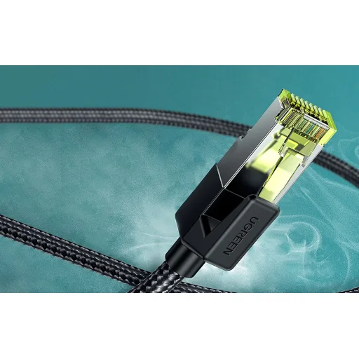 UGREEN NW150 fonott hálózati kábel, Ethernet RJ45, Cat.7, F/FTP, 1m (fekete) - 2