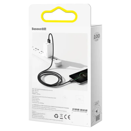 Baseus Superior Series USB - micro USB gyorstöltő adatkábel 2A 1m fekete (CAMYS-01) - 5