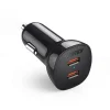 Choetech autós szivargyújtós gyorstöltő 2x USB Type C 40W FCP AFC fekete (TC0008) thumbnail