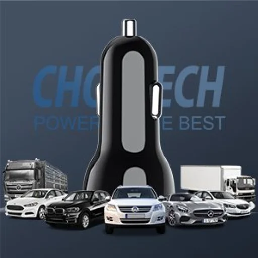 Choetech autós szivargyújtós gyorstöltő 2x USB Type C 40W FCP AFC fekete (TC0008) - 3