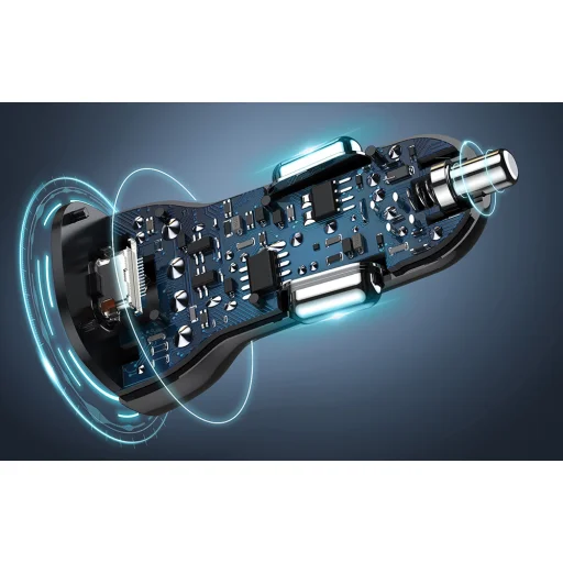 Choetech autós szivargyújtós gyorstöltő USB Type C PD / USB QC3.0 3A 36W fekete (TC0005) - 10