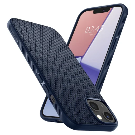 iPhone 13 Spigen Liquid Air flexibilis TPU gél tok sötétkék - 9