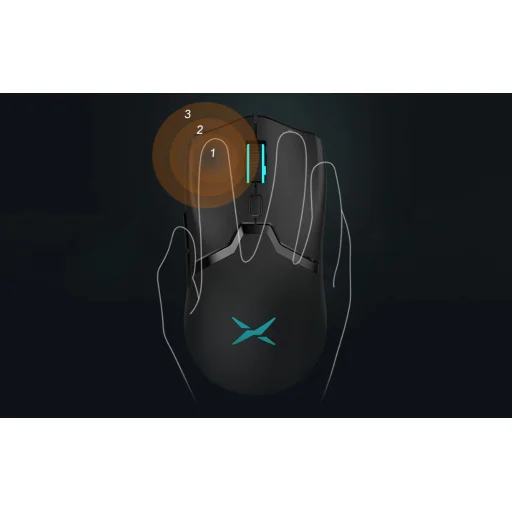 Delux M800A vezetékes Gamer egér RGB világítással 7200DPI - 7