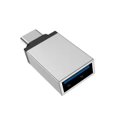 Borofone BV3 USB-A - USB Type-C OTG adaptér strieborný