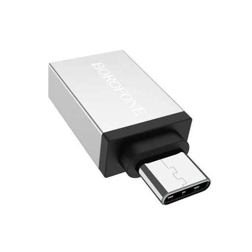 Borofone BV3 USB-A - USB Type-C OTG adaptér strieborný - 2