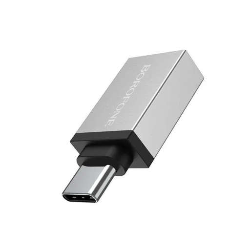 Borofone BV3 USB-A - USB Type-C OTG adaptér strieborný - 3
