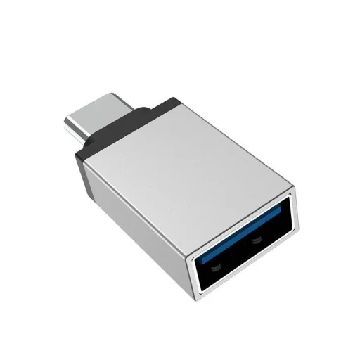 Borofone BV3 USB-A - USB Type-C OTG adaptér strieborný - 1