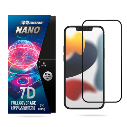 iPhone 13 Mini Crong 7D Nano rugalmas üveg hibrid képernyővédő 9H - 1