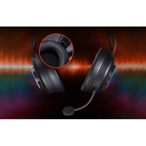Dareu EH416 Gamer fejhallgató RGB világítással, USB (fekete) - 5