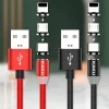 Ksc 3in1 Mágneses kábel USB Type C + Lightning + Micro USB 3A 1m piros thumbnail