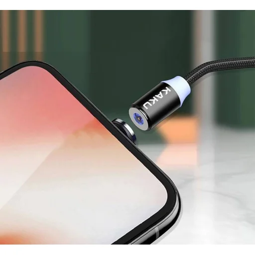 Ksc 3in1 Mágneses kábel USB Type C + Lightning + Micro USB 3A 1m piros - 2