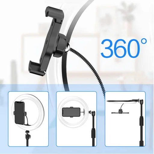 Ksc LED körfény és tripod, ringlight fekete (KSC-345) - 6