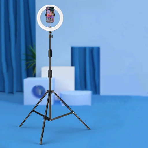 Ksc LED körfény és tripod, ringlight fekete (KSC-345) - 9