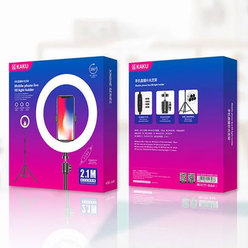 Ksc LED körfény és tripod, ringlight fekete (KSC-345) - 5