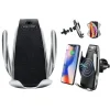 Univerzális S5 automata autós telefontartó és vezeték nélküli 10 W Qi töltő fekete thumbnail