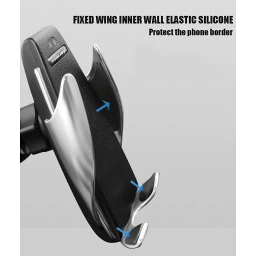 Univerzális S5 automata autós telefontartó és vezeték nélküli 10 W Qi töltő fekete - 8