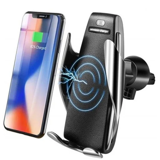 Univerzális S5 automata autós telefontartó és vezeték nélküli 10 W Qi töltő fekete - 14