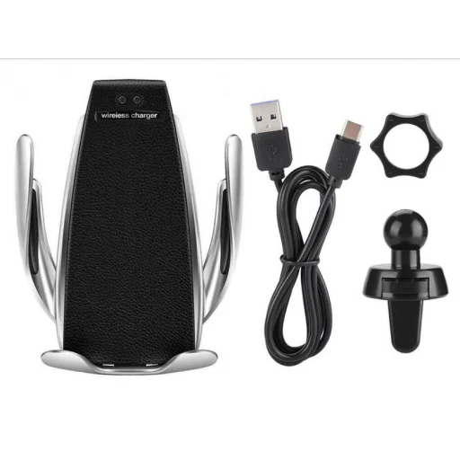 Univerzális S5 automata autós telefontartó és vezeték nélküli 10 W Qi töltő fekete - 16