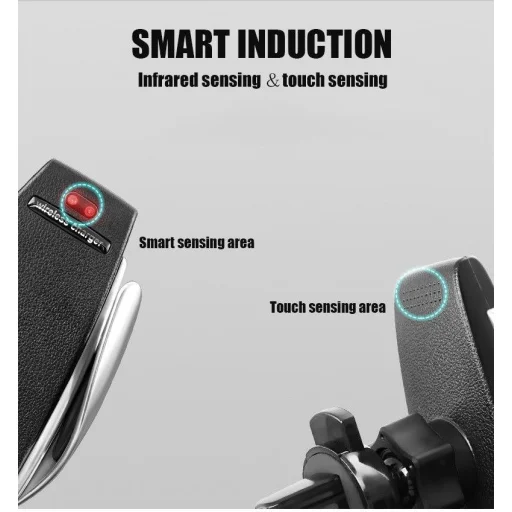 Univerzális S5 automata autós telefontartó és vezeték nélküli 10 W Qi töltő fekete - 5