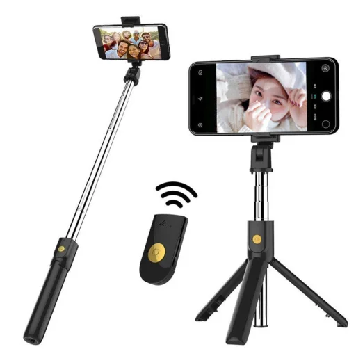 Selfie K07 bot és tripod bluetooth távirányítóval fekete - 1