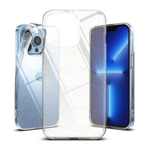 iPhone 13 Pro Ringke Air ultravékony TPU gél tok flitteres átlátszó (A549E77) - 10