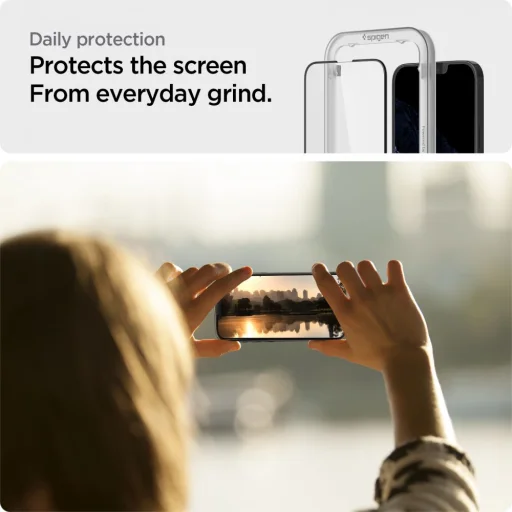 iPhone 13 Pro Max/14 Plus Spigen Alm Glass FC 2x tvrdené sklo čierne (AGL03377) - 4