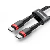 Baseus Cafule kábel USB Type-C - USB Type-C - PD 2.0 60W 3A QC 3.0 2m fekete/ piros thumbnail
