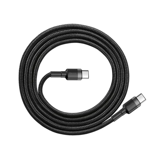 Baseus Cafule kábel USB Type-C - USB Type-C - PD 2.0 60W 3A QC 3.0 2m fekete/ szürke - 6