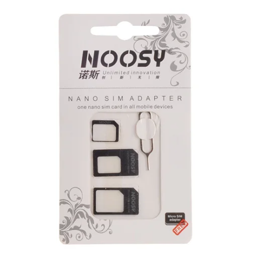 Noosy SIM kártya tű és adapter szett 3in1 fekete - 1